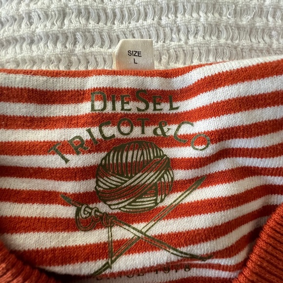 Diesel Burnt Orange V-Neck Sweater Size L - Picture 2 of 7